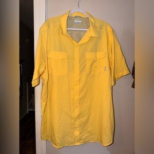 Columbia Yellow Short-Sleeve Button-Down Shirt